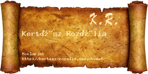 Kertész Rozália névjegykártya